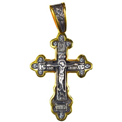 Επιχρυσωμένος 925 σταυρός με ζιργκόν πέτρες
