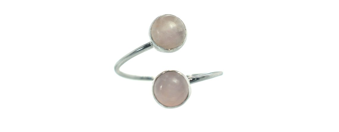 Ασημένιο 925 δαχτυλίδι με ροζ χαλαζία