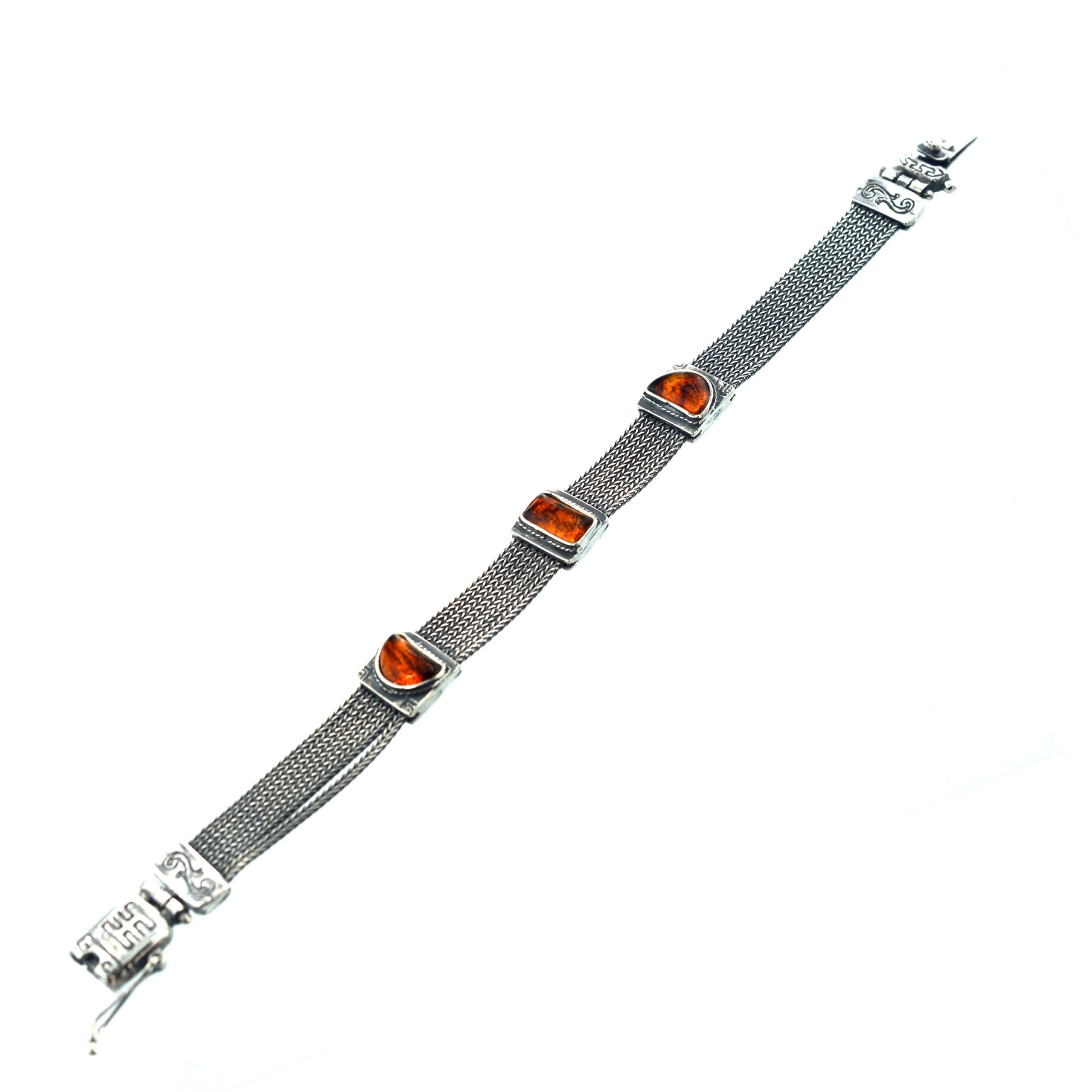 Ασημένιο 925 βραχιόλι με κεχριμπάρι - Image 3