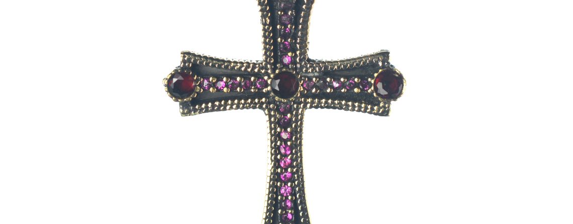 Ασημένιος 925 σταυρός με ζιργκόν