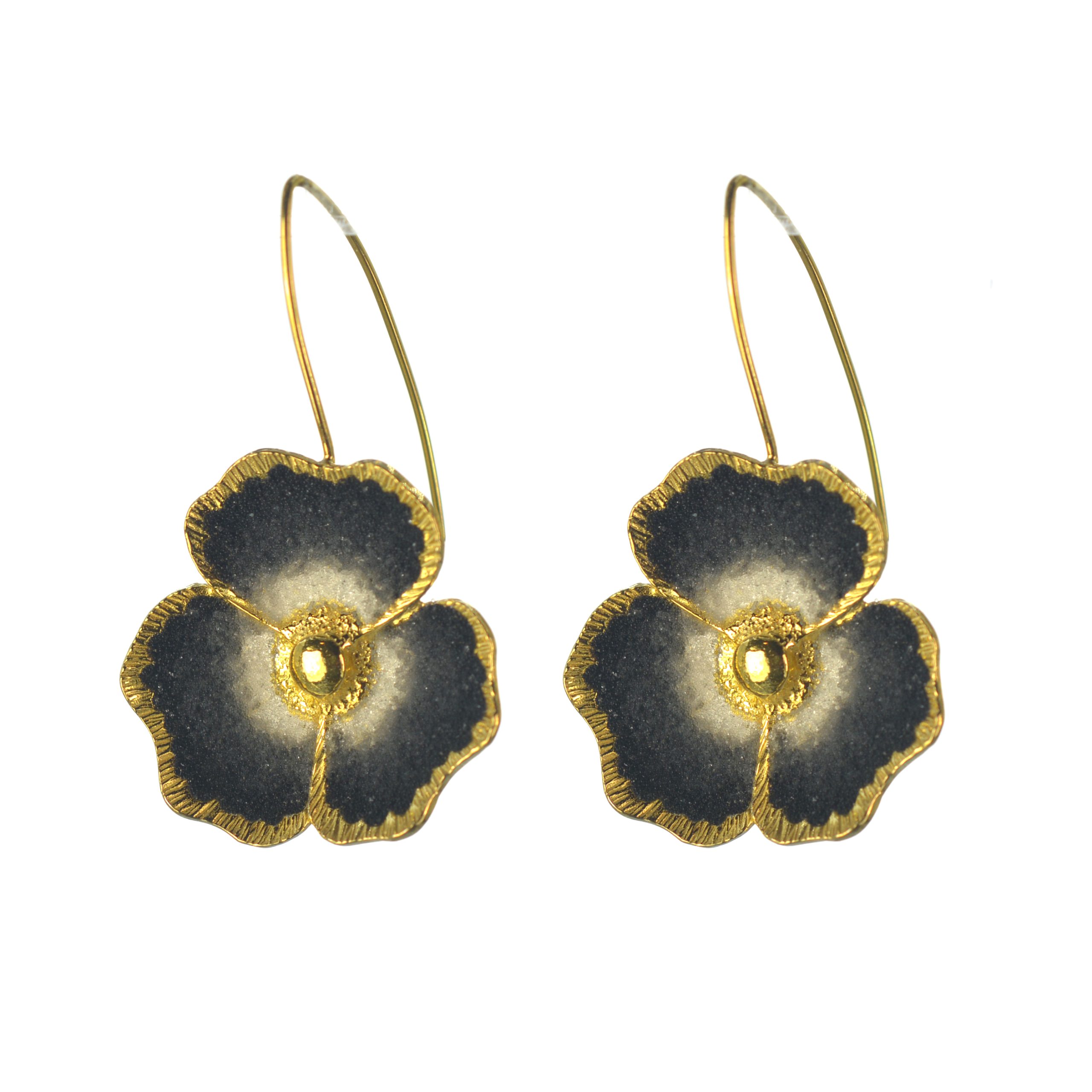 Επίχρυσα 925 σκουλαρίκια παπαρούνα Ιμαλαΐων - Image 2